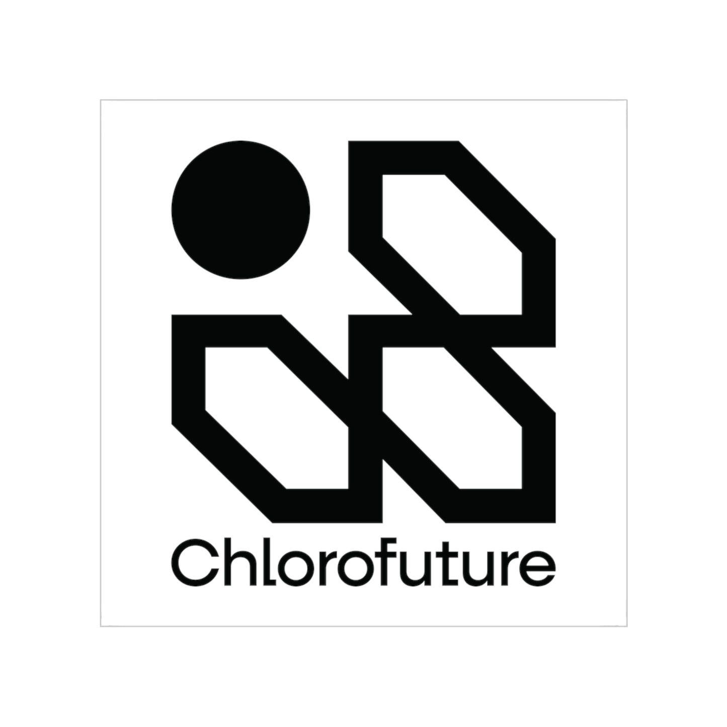 Chlorofuture "Growth Protocol Glyph" Black on Transparent Sticker