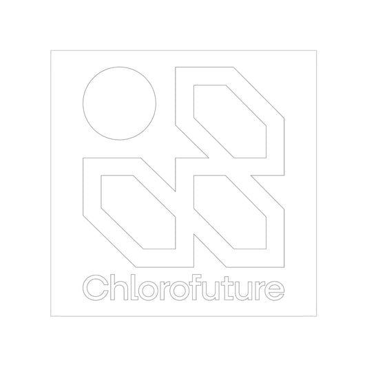 Chlorofuture "Growth Protocol Glyph" White on Transparent Sticker